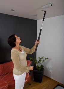 Dame maler tak med forlengerskaft